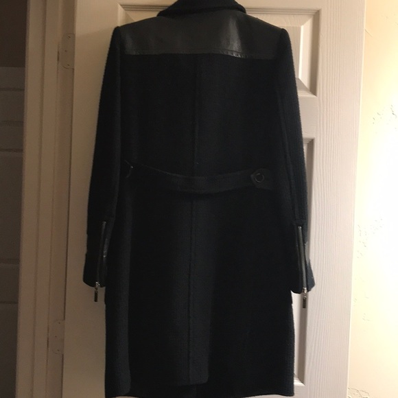 Wool leather trim coat - Picture 6 of 8
